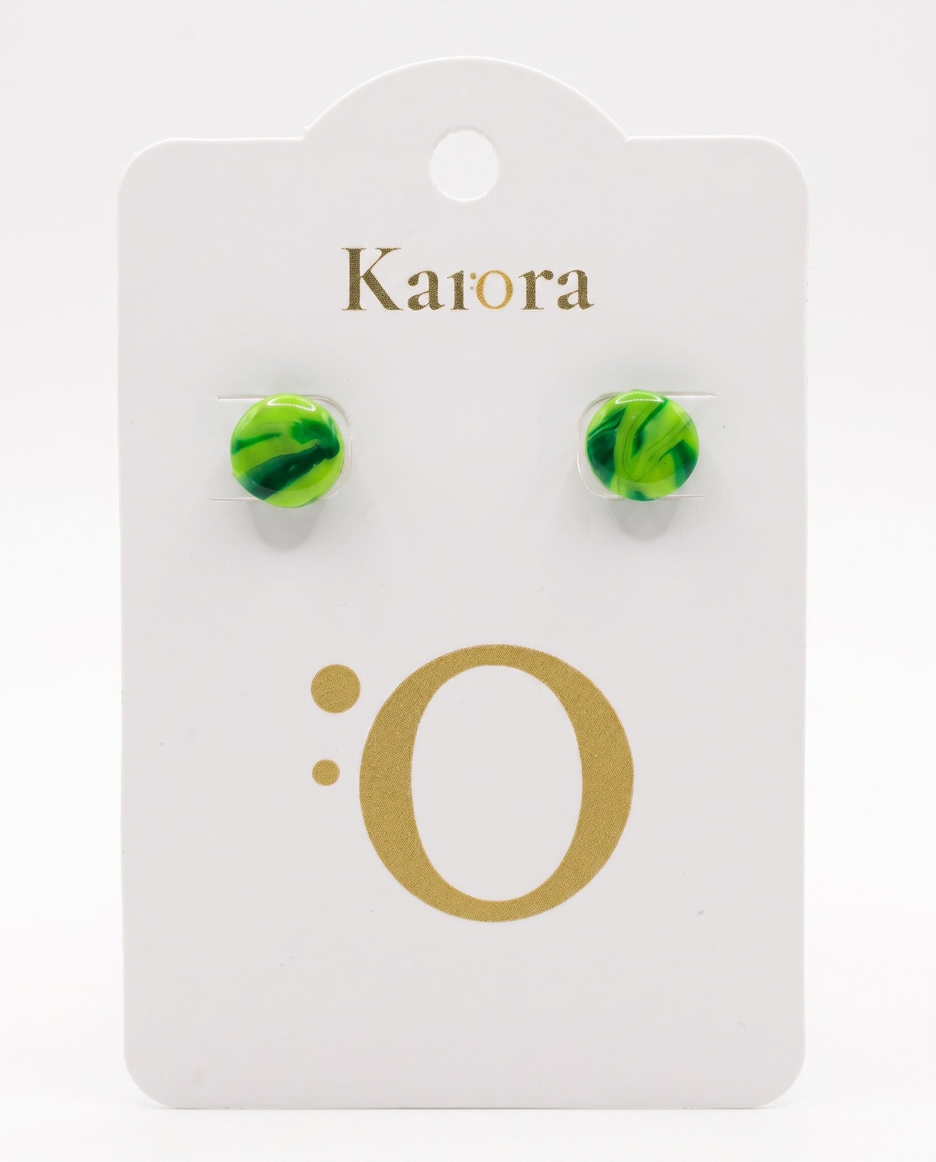 Pendientes Selva Esmeralda verdes de acero inoxidable Kaiora