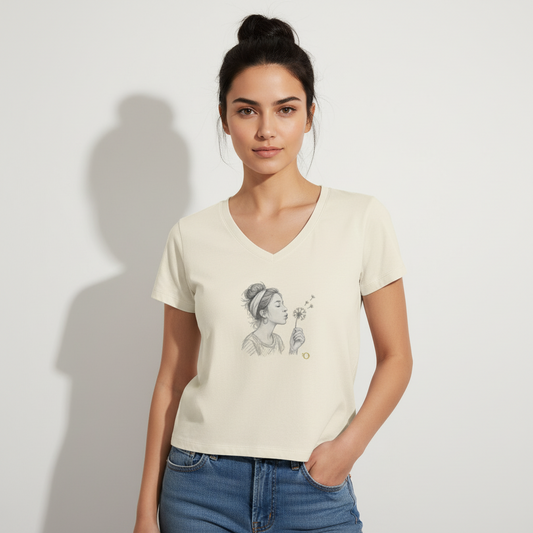 Lola diente leon Camiseta Cuello en V