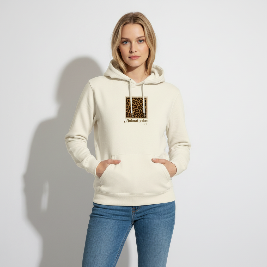 Animal Print Organic Hoodie