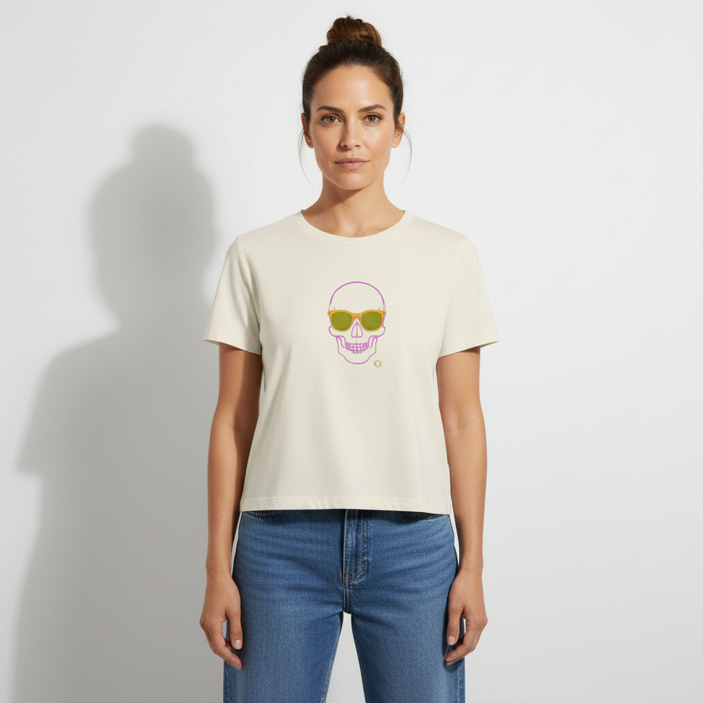 Calavera Camiseta con Cuello Redondo