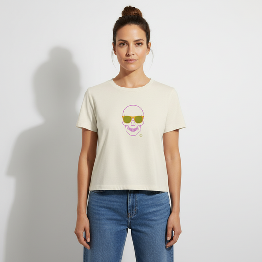 Calavera Camiseta con Cuello Redondo