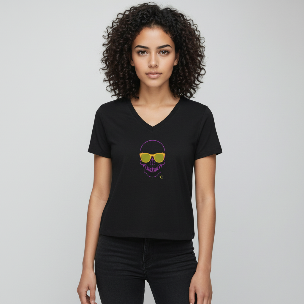 Calavera Camiseta Cuello en V