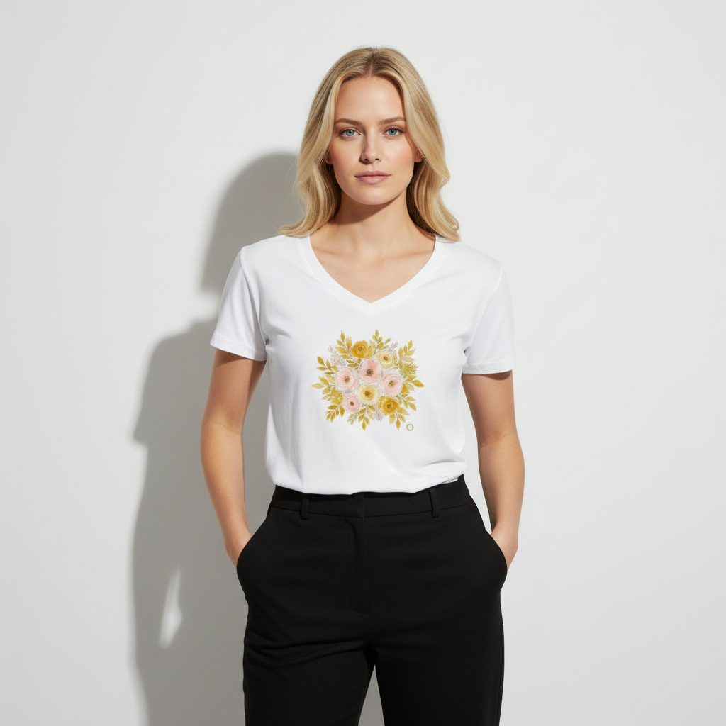 Morning Bloom Organic V-Neck