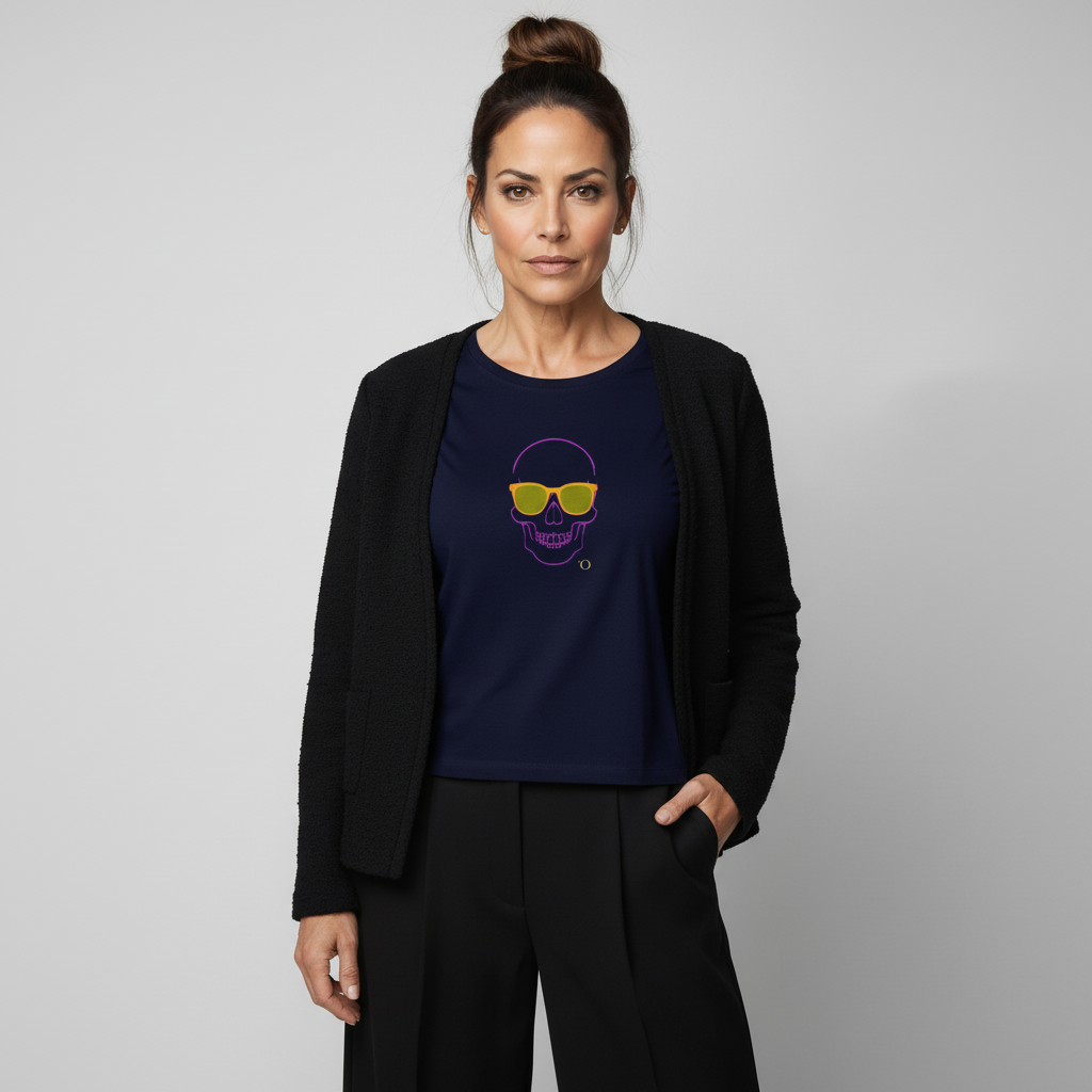 Calavera Camiseta con Escote Redondo