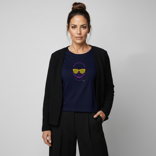 Calavera Camiseta con Escote Redondo