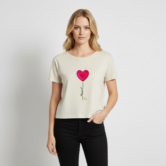 Heart Camiseta Escote Redondo